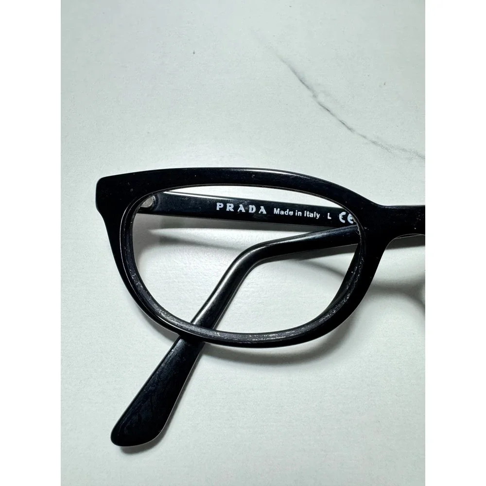 Prada VPR 13V Black Cat Eye Eyeglasses Frames 51-17-140 1AB-1O1 Made in Italy
